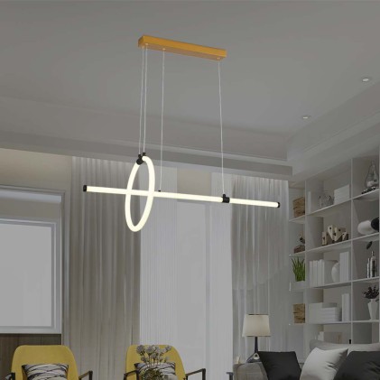 V-TAC Lampadario LED a Sospensione 16W dal Design Moderno Colore Nero 3000K