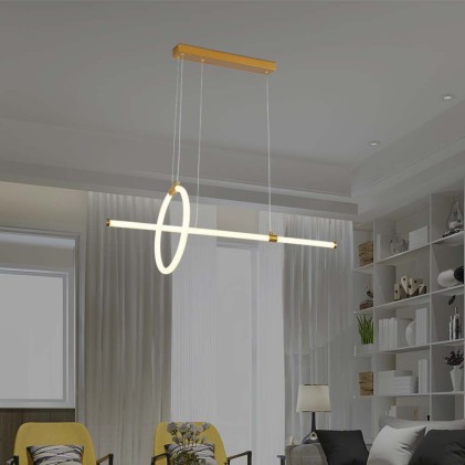 V-TAC Lampadario LED a Sospensione 16W dal Design Moderno Colore Oro 3000K