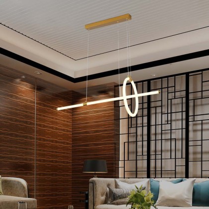 V-TAC Lampadario LED a Sospensione 16W dal Design Moderno Colore Oro 3000K