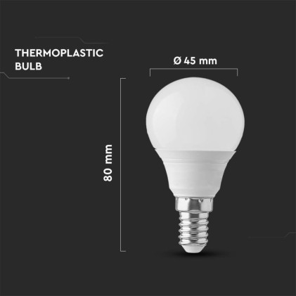 V-TAC PRO Lampadina LED Chip Samsung E14 3.7W P45 3000K