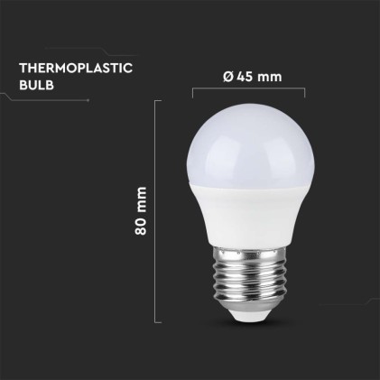 V-TAC PRO Lampadina LED Chip Samsung E27 3.7W G45 3000K