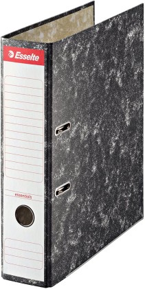 Esselte 46958 – Raccoglitore a leva di cartone con dorso di 75 mm, colore: nero