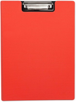 Cartella in plastica MKtape con clip superiore e coperchio - Formato A4 - Colore corallo