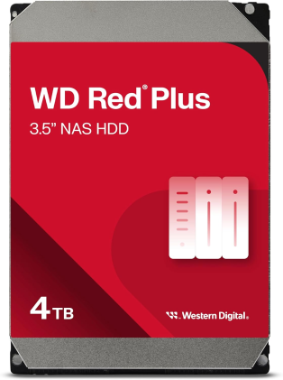WD Red Plus 4TB, SATA6Gb, 256MB, 5400rpm, 24x7