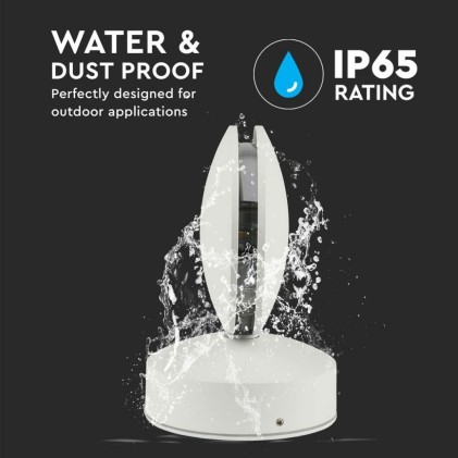 V-TAC Lampada LED da Muro Arrotondata 7W 110LM/W Fascio Luminoso a 360° Colore Bianco 4000K IP65