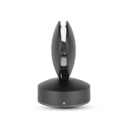 V-TAC Lampada LED da Muro Arrotondata 7W 110LM/W Fascio Luminoso a 360&deg; Colore Nero 4000K IP65