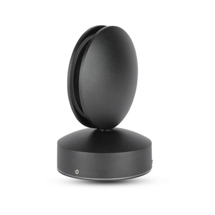 V-TAC Lampada LED da Muro Arrotondata 7W 110LM/W Fascio Luminoso a 360&deg; Colore Nero 4000K IP65