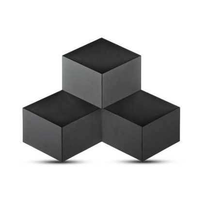 V-TAC Lampada LED da Muro Squadrata a Forme Sovrapposte 9W Colore Nero 3000K IP20