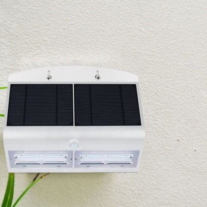 V-TAC Lampada LED Solare da Muro a Batteria 6,8W 60LED con Sensore PIR Colore Bianco 4000K IP65