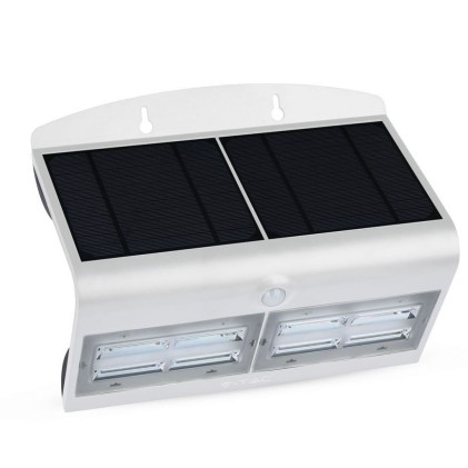 V-TAC Lampada LED Solare da Muro a Batteria 6,8W 60LED con Sensore PIR Colore Bianco 4000K IP65