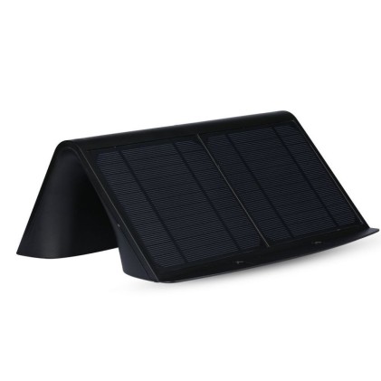 V-TAC Lampada LED Solare da Muro a Batteria 6,8W 60LED con Sensore PIR Colore Nero 4000K IP65