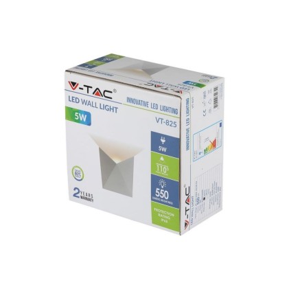 V-TAC Lampada LED da Muro a Tasca 5W 110LM/W Colore Bianco 4000K IP65