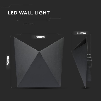 V-TAC Lampada LED da Muro a Tasca 5W 110LM/W Colore Nero 4000K IP65