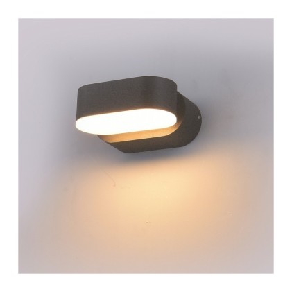 V-TAC Lampada LED da Muro Ovale 6W 110LM/W Colore Grigio con Testa Ruotabile 4000K IP65
