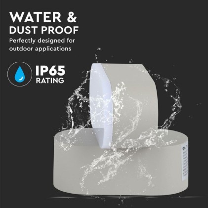 V-TAC Lampada LED da Muro Ovale 6W 110LM/W Colore Grigio con Testa Ruotabile 4000K IP65