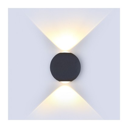 V-TAC Lampada LED da Muro Sferica 6W 110LM/W Doppio Fascio Luminoso Colore Nero 3000K IP65