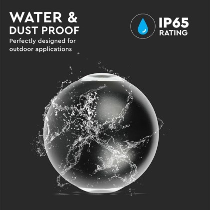 V-TAC Lampada LED da Muro Sferica 6W 110LM/W Doppio Fascio Luminoso Colore Nero 4000K IP65