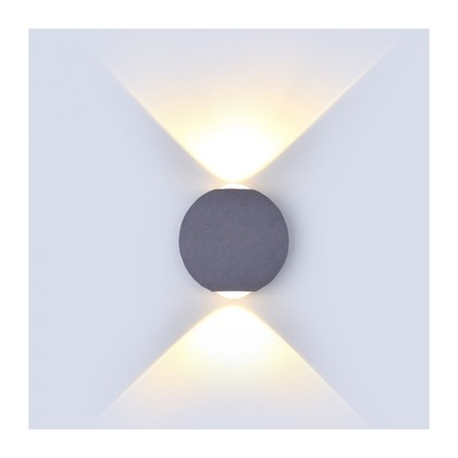 V-TAC Lampada LED da Muro Sferica 6W 110LM/W Doppio Fascio Luminoso Colore Grigio 3000K IP65