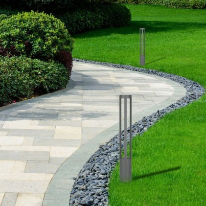 V-TAC Lampada LED da Giardino Fissaggio a Terra LED COB 10W Colore Grigio h:80cm 6400K IP65