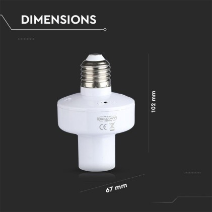 V-TAC Portalampada le E27 (Max 20W) Wifi Compatibile con Google Home e Amazon Alexa Tramite App V-Tac Smart Colore Bianco