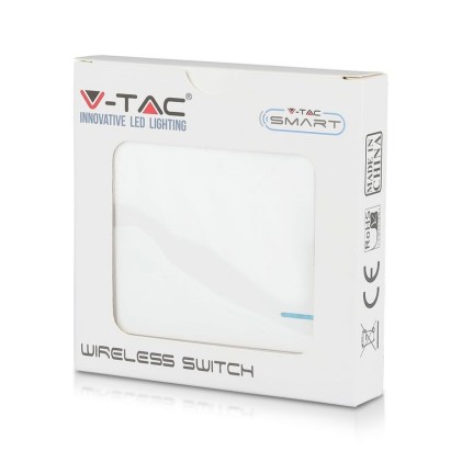 V-TAC Interruttore Wireless ad un Tasto con Sensore Colore Bianco IP54