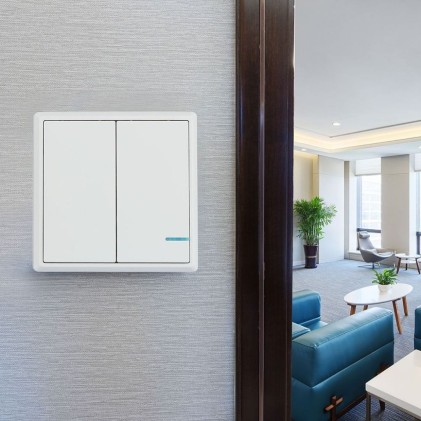 V-TAC Interruttore Wireless a Doppio Tasto con Sensore Colore Bianco IP54