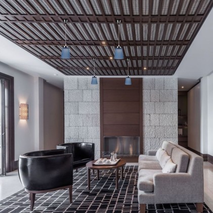 V-TAC Lampadario LED a Campana in Plastica da 5W Colore Blu con Attacco in Metallo Cromato