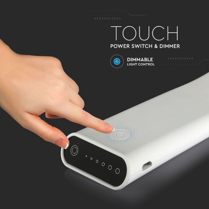 V-TAC Lampada LED da Tavolo 6,5W Flessibile Cambio Colore 3 in 1 Corpo Bianco Dimmerabile