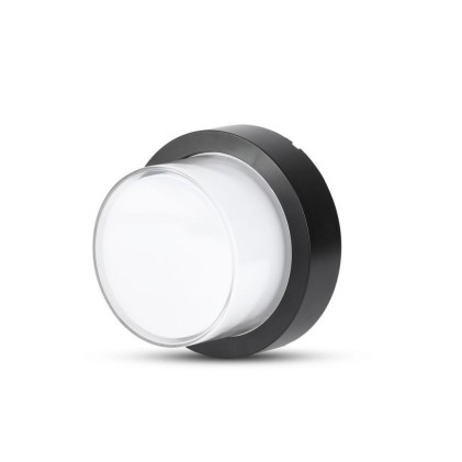 V-TAC Lampada LED da Muro Rotonda 12W Colore Nero 3000K IP65