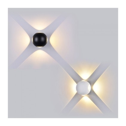 V-TAC Lampada LED da Muro Sferica 4 LED COB 4W Colore Bianco 3000K IP65