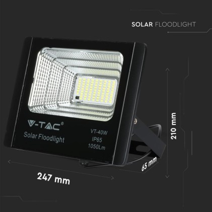 V-TAC Faro LED con Telecomando e Pannello Solare 16W 4000K