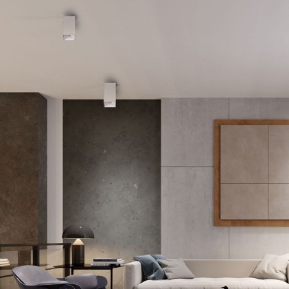 V-TAC Portafaretto LED Montaggio a Plafone Quadrato GU10 Corpo Bianco Riflettore Bianco