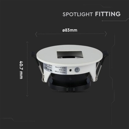 V-TAC Portafaretto LED da Incasso GU10 con Sezione Quadrata Colore Bianco con Interno Nero