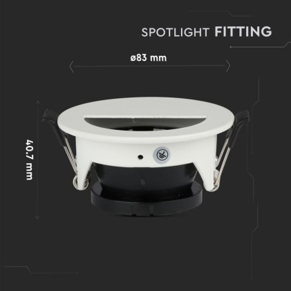 V-TAC Portafaretto LED da Incasso GU10 con Sezione a Mezza Luna Colore Bianco con Interno Nero