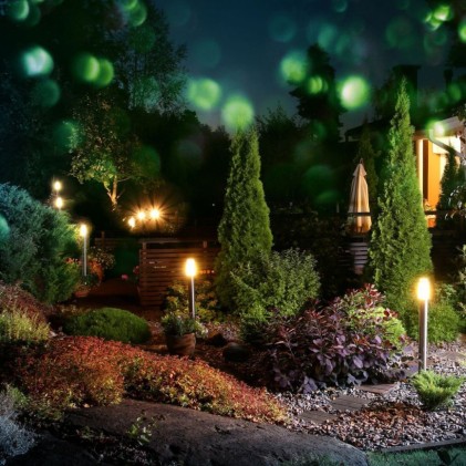 V-TAC Piantana LED da Giardino con Portalampada E27 (max 60W) in Acciaio Inossidabile h: 80cm IP44