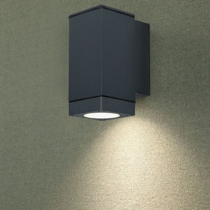 V-TAC Lampada LED da Muro con Portalampada GU10 Doppio Fascio Luminoso Superiore e Inferiore Colore Grigio Scuro IP44