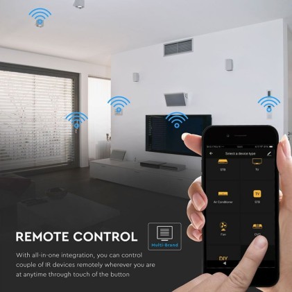 V-TAC Controller Universale per Wifi a Infrarossi Compatibile con Amazon Alexa e Google