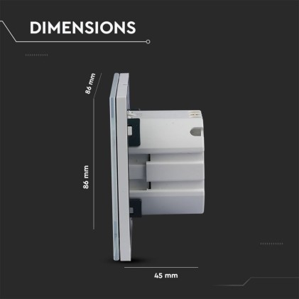 V-TAC Presa Wifi EU da Muro Compatibile ad Amazon Alexa Google Home e Nest Colore Bianco