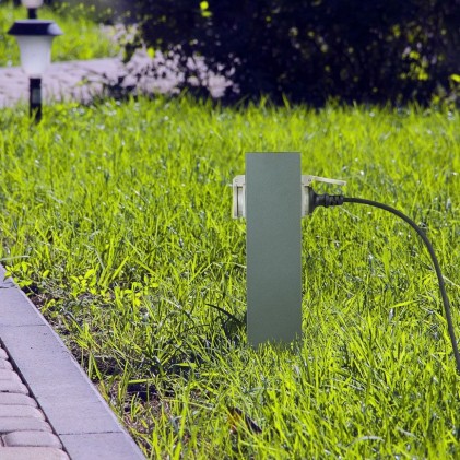 V-TAC Multipresa da Giardino a Colonna con 2 Prese 16A in Acciaio Inossidabile h: 300mm Colore Grigio Scuro IP44