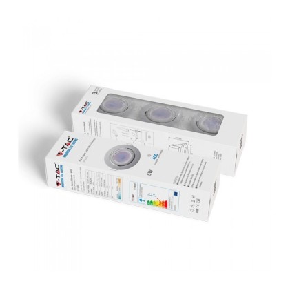 V-TAC Portafaretto LED da Incasso Rotondo 5W con Faretto GU10 Colore Bianco 6400K (Confezione 3 Pezzi)