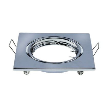 V-TAC Portafaretto LED da Incasso Quadrato GU10 Colore Cromato (Box 2 Pezzi)