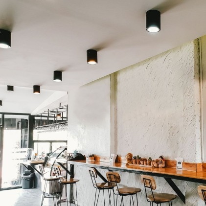 V-TAC Portafaretto LED Montaggio a Plafone Rotondo GU10 Corpo Nero (H:100mm)