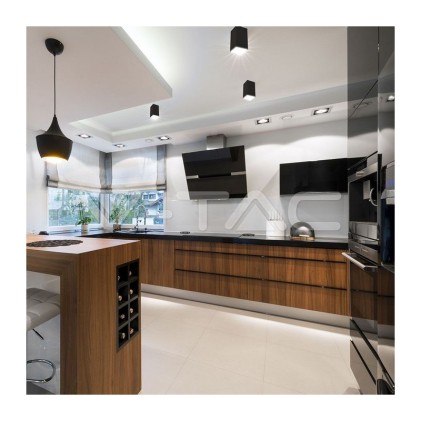 V-TAC Portafaretto LED Montaggio a Plafone Quadrato GU10 Corpo Nero Riflettore Oro