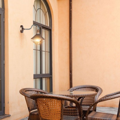 V-TAC Lampada LED da Muro a Lanterna in Vetro con Portalampada E27 IP65 e Finiture in Bronzo