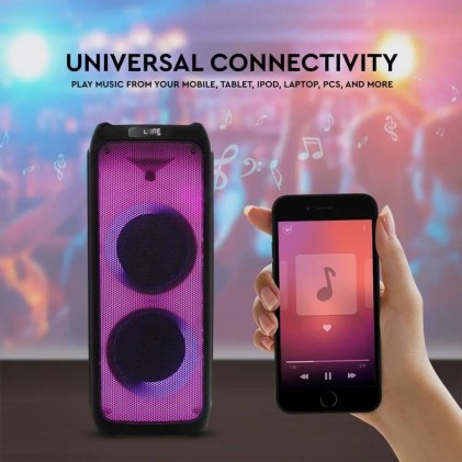 V-TAC Altoparlante Trolley Ricaricabile 40W con Microfono Cablato Telecomando e Casse 2 * 8 pollici