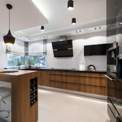 V-TAC Portafaretto LED Montaggio a Plafone Quadrato GU10 Corpo Nero Riflettore Cromato