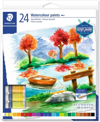 Staedtler Confezione da 24 acquerelli da 12 ml - Colori vivaci