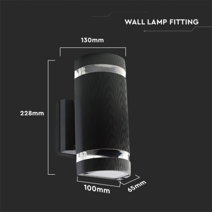 V-TAC Lampada LED da Muro Con Portalampada 2xE27 Doppio Fascio Luminoso Rotonda IP44