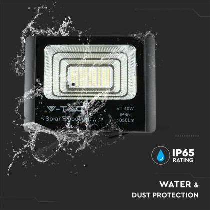 V-TAC Faro LED con Telecomando e Pannello Solare 16W 6000K