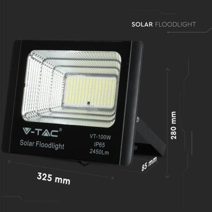 V-TAC Faro LED con Telecomando e Pannello Solare 35W 6000K